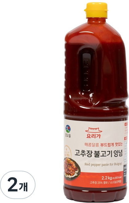 Chamgoeul 辣椒醬烤肉醬, 2.2kg, 2個