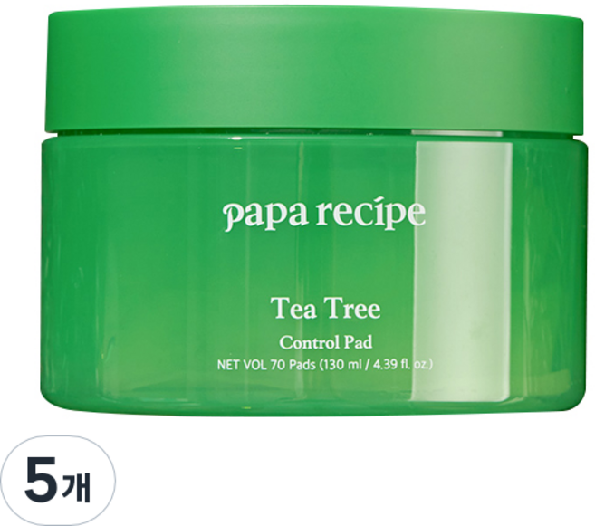 파파레서피 티트리 컨트롤 패드, 130ml, 5개, 70매입