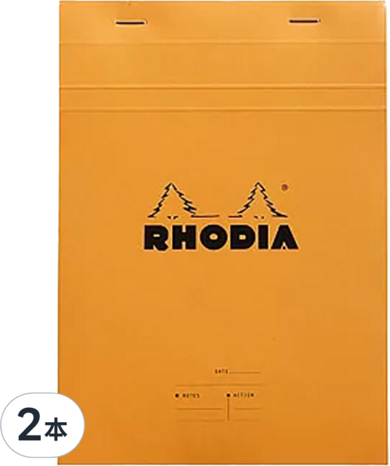RHODIA N16 黑色上翻筆記本 A5 空白內頁 148 x 210mm, 橘色 + 黑色, 2本