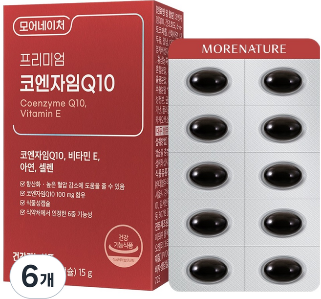 모어네이처 프리미엄 코엔자임 Q10 15g, 30정, 6개