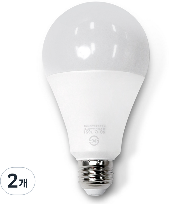 두영 LED 전구 벌브 램프 20W, 주광색, 2개