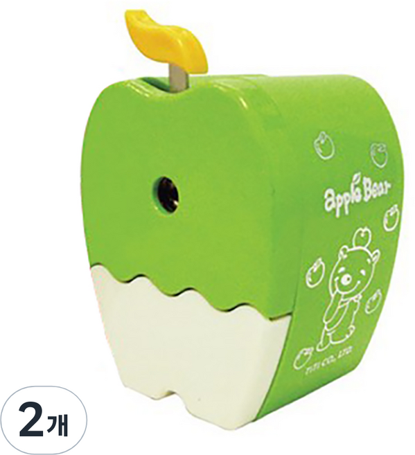 티티 애플 연필깎이 5126, 2개, 연두