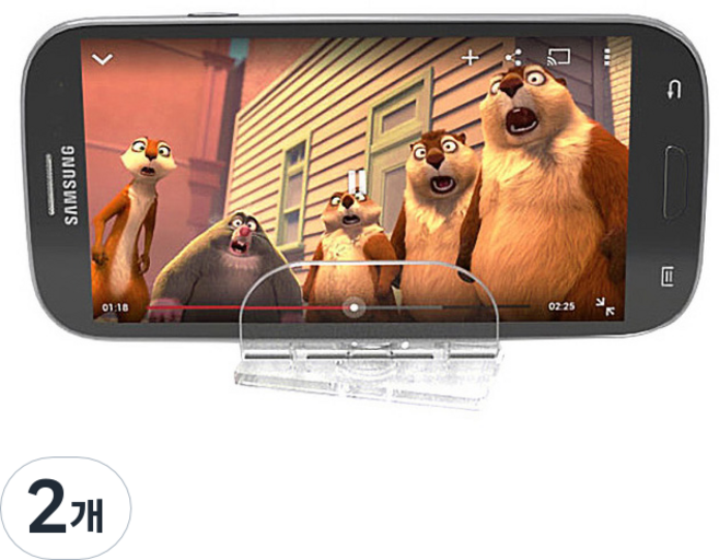 엑시온 미니투명 스마트폰 계기판 거치대 각도조절형, 2개, 투명클리어