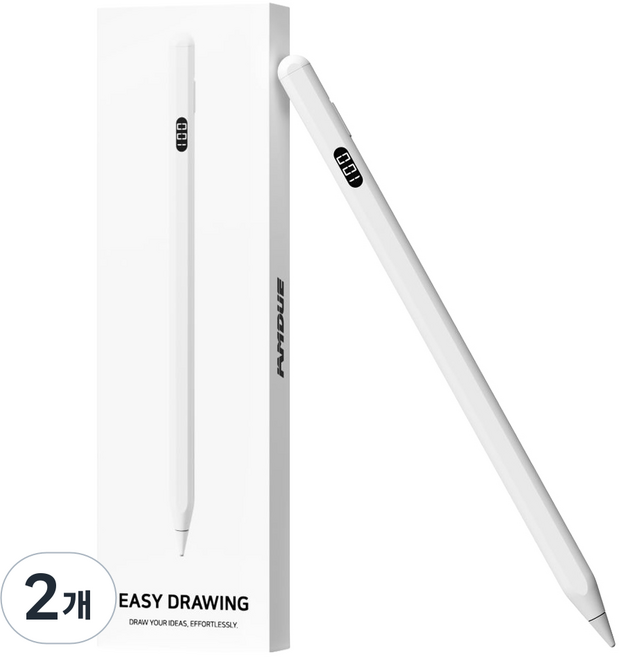 아이엠듀 이지드로잉 애플펜슬 호환 아이패드 터치펜, 화이트, 2개