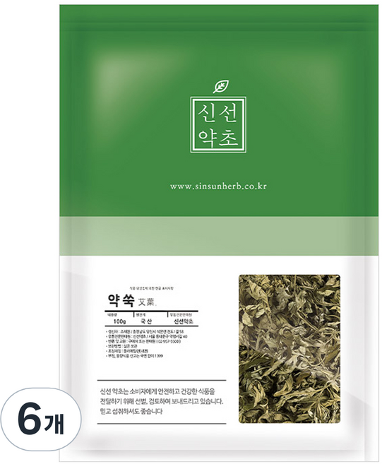 신선약초 국산 약쑥 강화사자발쑥, 100g, 6개