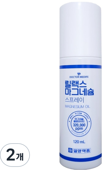 일양약품 고함량 뿌리는 릴랙스 마그네슘 오일 스프레이, 120ml, 2개