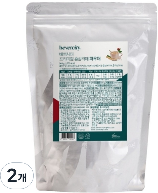 베버시티 세미 프리미엄 홍삼라떼 파우더, 500g, 2개, 1개입