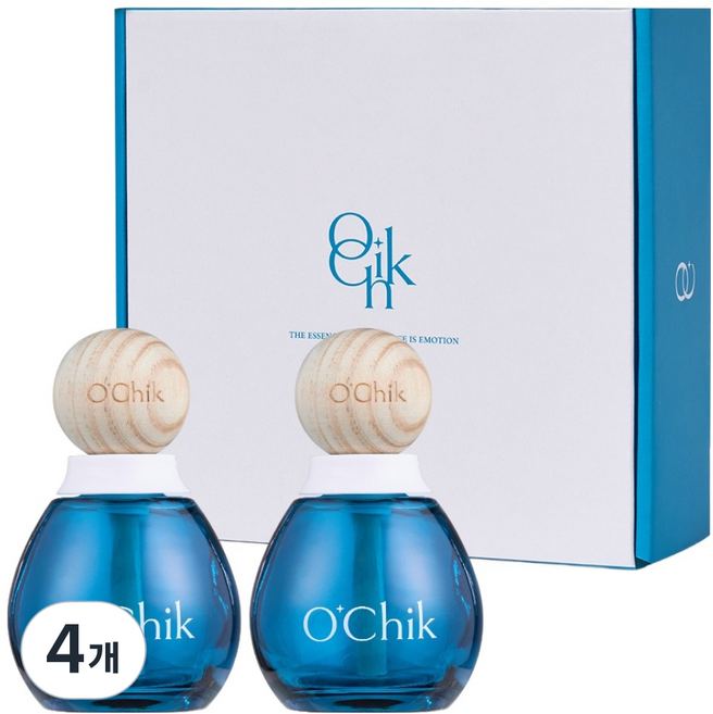 OChik 오브블루 글라스우드 디퓨저, 4개, 200ml, 아쿠아키스