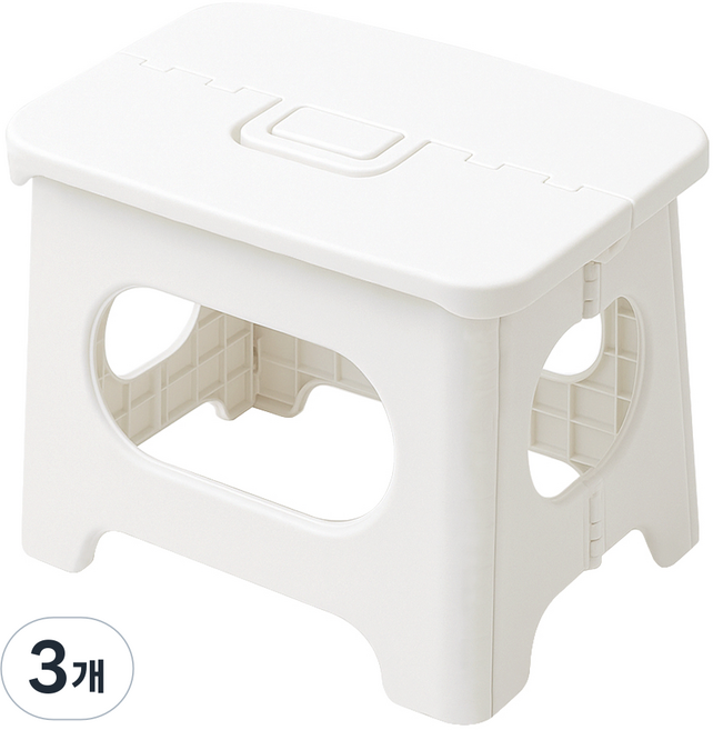 코멧 플라스틱 휴대용 간이 접이식 의자, 아이보리, 3개
