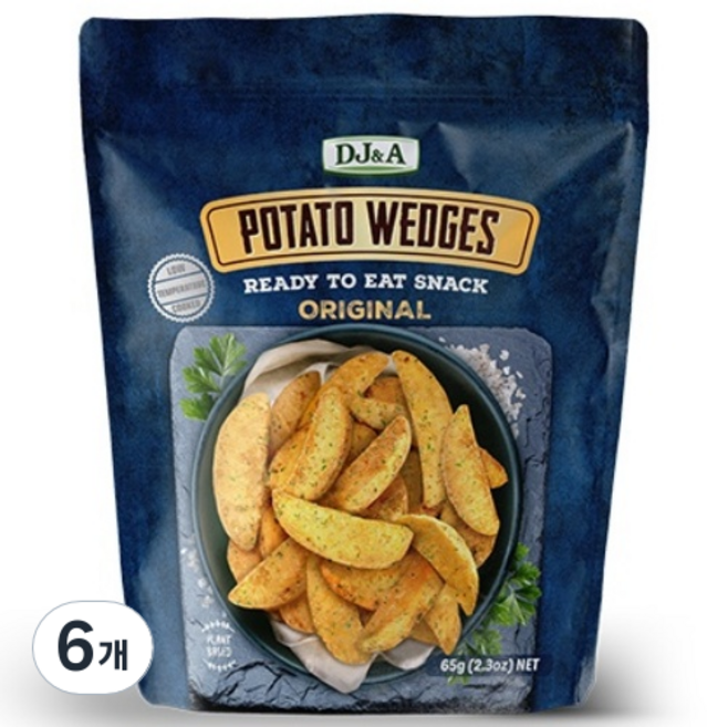 디제이앤에이 포테이토 웨지 오리지널, 65g, 6개