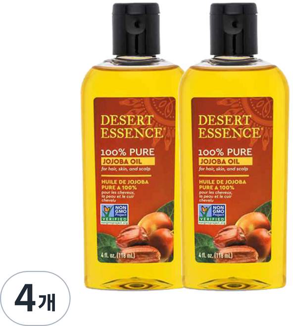 데저트에센스 100 퓨어 호호바오일, 118ml, 4개