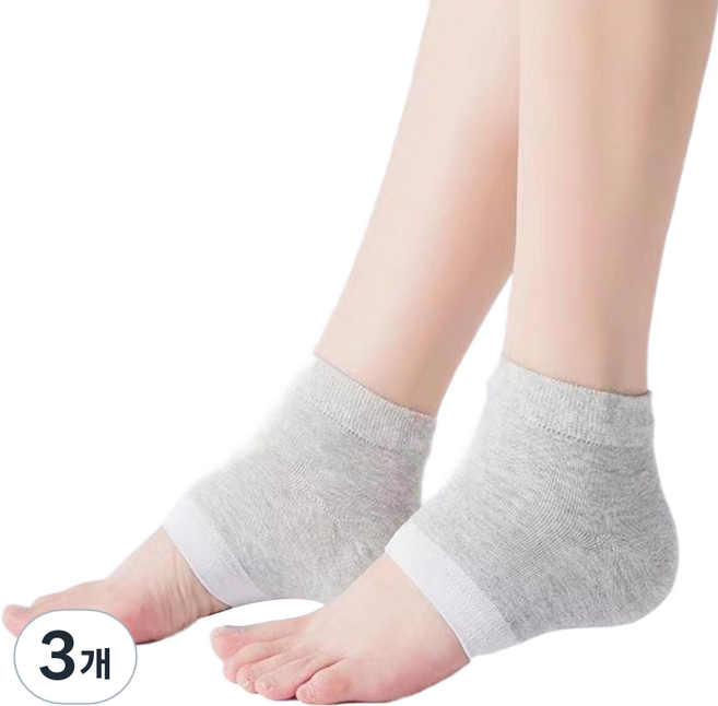 스테디얼 배색 뒷꿈치 갈라짐 케어 반양말 멜란지그레이, 30g, 3개, 2개입