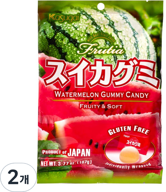 카수가이 수박 구미 젤리, 107g, 2개