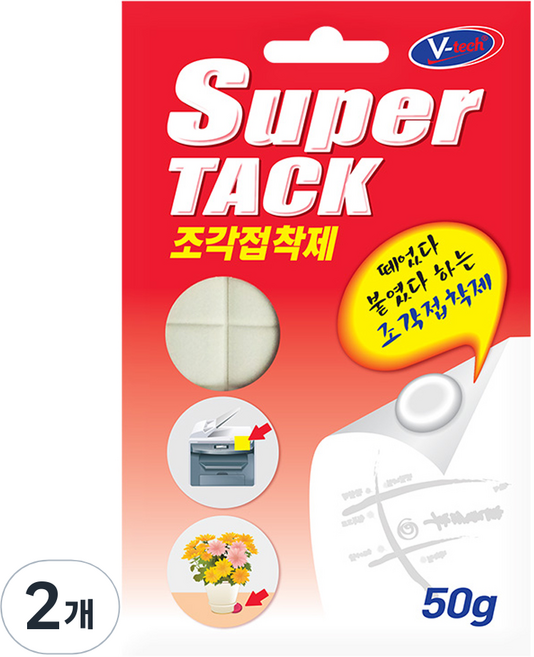 Vtech 사진 소품 고정용 조각 접착제 화이트, 2개