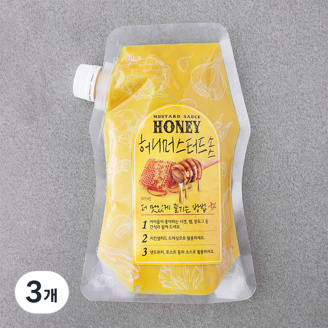 주비푸드 허니머스타드 소스, 500g, 3개