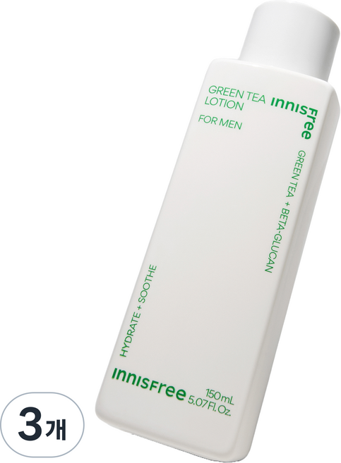 INNISFREE 男士綠茶化妝水, 150ml, 3個