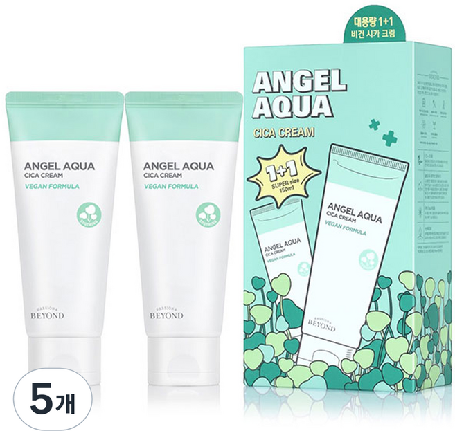 [비건라이프] 비욘드 엔젤아쿠아 시카 크림 150ml 1+1, 300ml, 5개