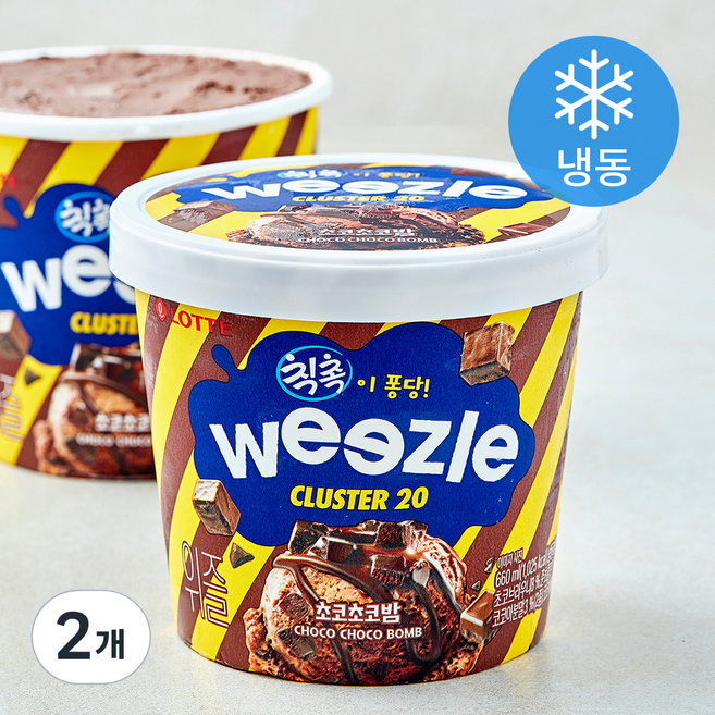 롯데웰푸드 위즐 초코초코밤 아이스크림 (냉동), 2개, 1개입, 660ml