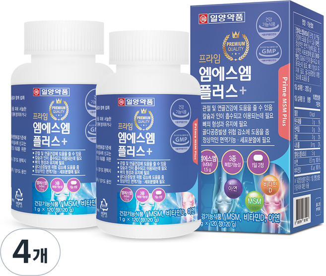 일양약품 프라임 엠에스엠 플러스 120g, 120정, 4개