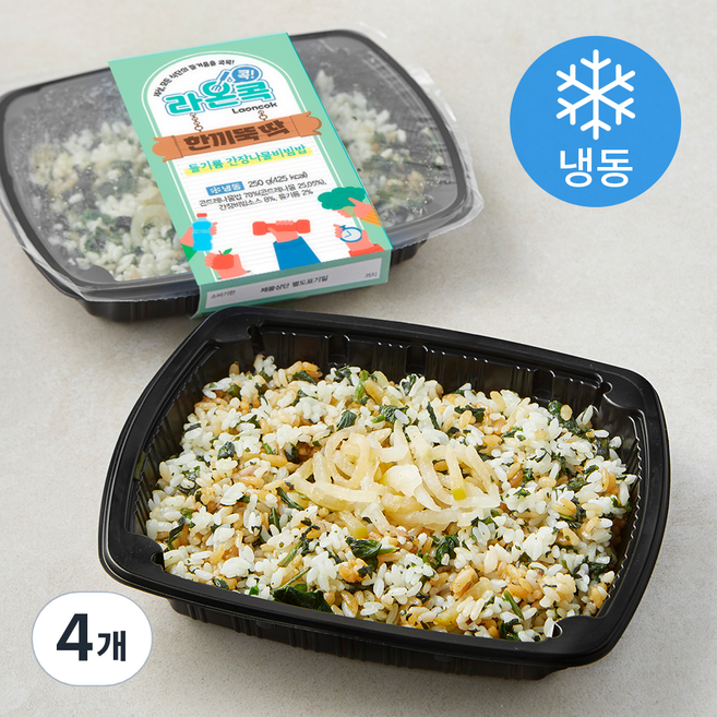 라온콕 한끼뚝딱 들기름간장 나물비빔밥 (냉동), 250g, 4개