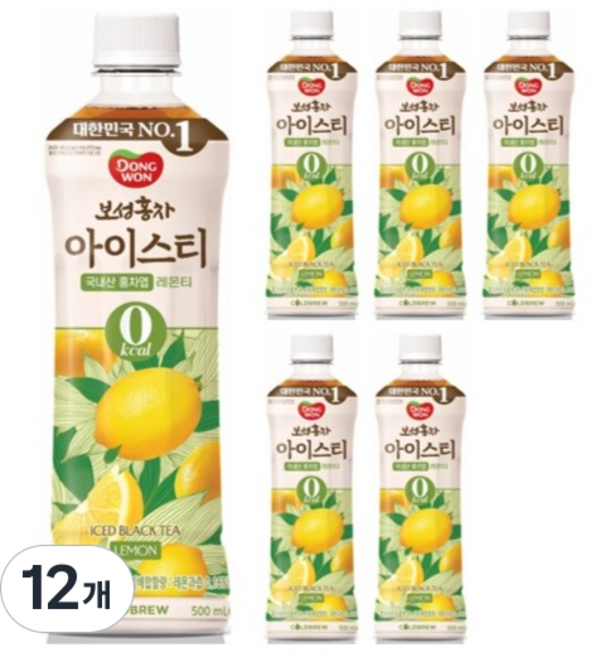 동원보성홍차 아이스티 레몬, 500ml, 12개