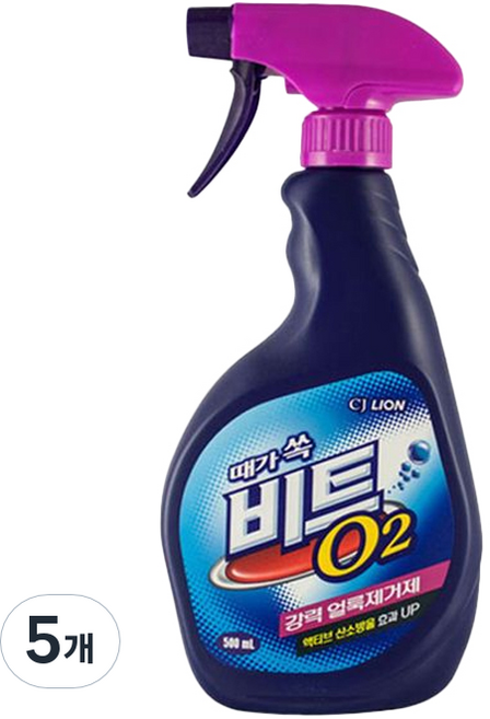 비트 O2 강력 얼룩제거제, 500ml, 5개