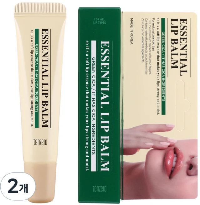 텐제로 에센셜 립밤, 2개, 9g, 그린 시카 - 쿠팡
