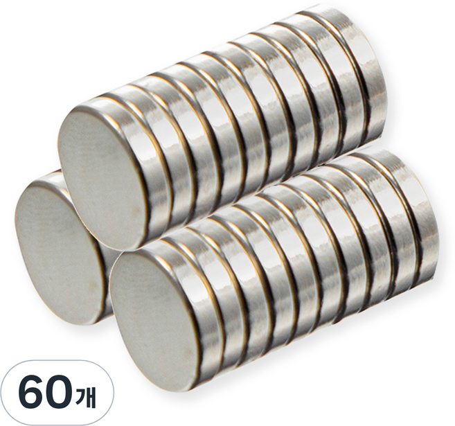 comet 強力釹鐵硼圓形磁鐵 30個 10mm x 2mm, 銀色, 60個