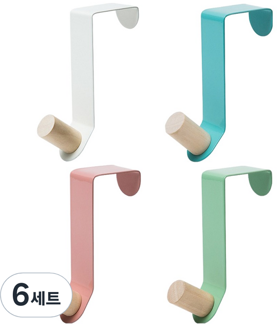 코히모 도어 행거 옷걸이 4종 세트 5W0240, 혼합, 6세트