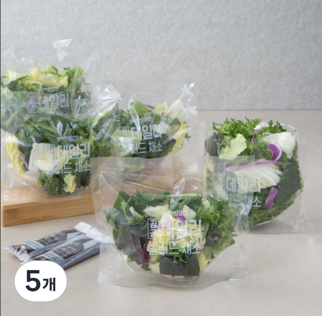 곰곰 데일리 샐러드 채소, 550g, 5개