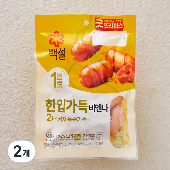 백설 한입가득 비엔나 소시지, 180g, 2개
