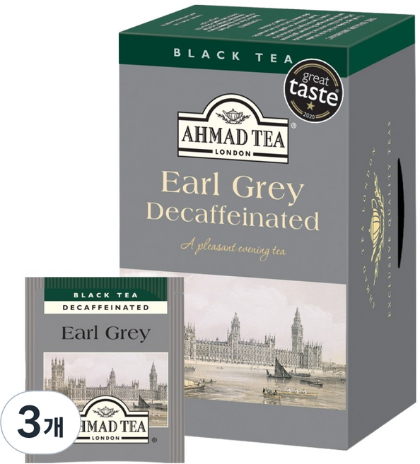 AHMAD TEA 無咖啡因伯爵茶, 20入, 3個, 2g