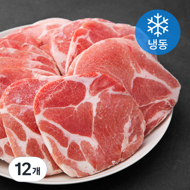 사조프레시미트 캐나다산 수입돈목살 구이용 1cm (냉동), 1kg, 12개