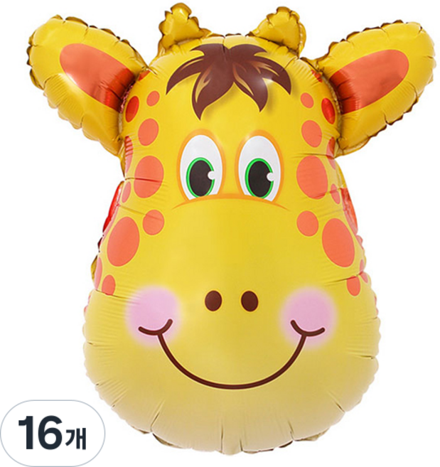 파티팡 기린 슈퍼쉐입 동물 은박풍선, 옐로우 외, 16개