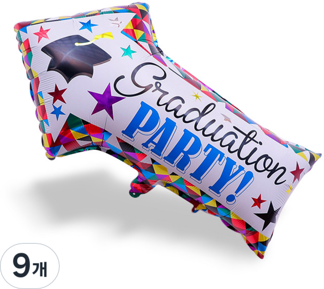 와우파티코리아 화살표 졸업파티 문자 풍선, 혼합색상, 9개