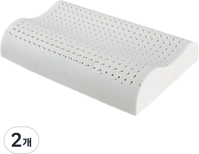 엔씨엘 천연라텍스 굴곡형 경추베개 + 속커버, 2개