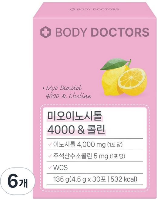 Body Doctors 肌醇 4000 & 膽鹼 30入, 6個, 135g