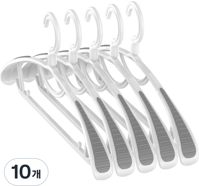 올지 올인원 회전 어깨뿔방지 옷걸이, 화이트, 10개
