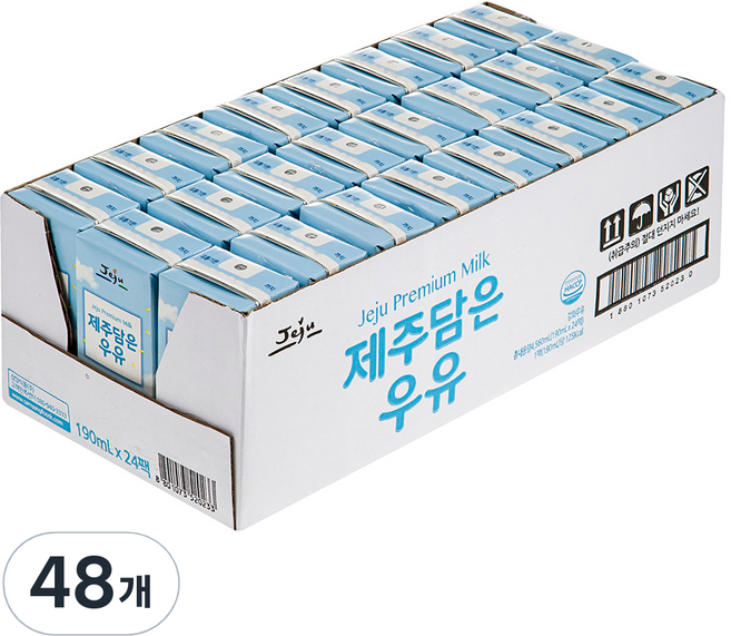 삼양식품 제주담은멸균우유, 190ml, 48개
