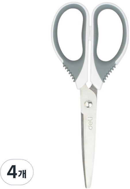 델리 이지그립 문구 가위 170mm 6045, 화이트, 4개