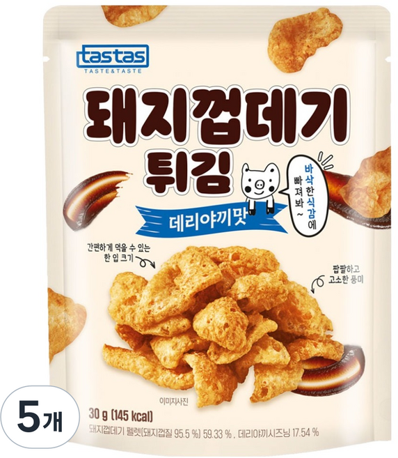 타스타스 돼지껍데기 튀김 데리야끼맛, 5개, 30g