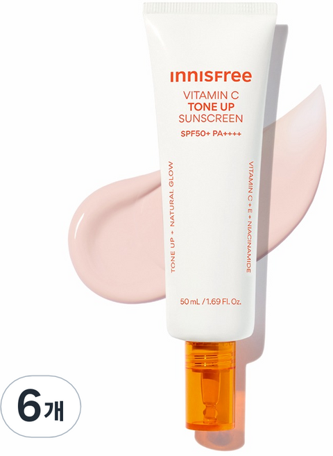 이니스프리 비타씨 잡티 톤업 선스크린 SPF50+ PA++++, 6개, 50ml