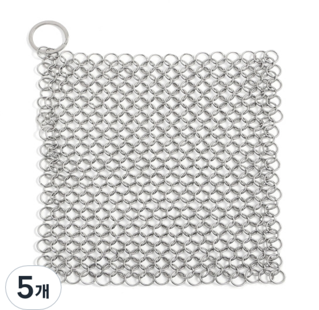 Tree 반영구 스텐링 수세미 사각형 15cm, 1개입, 5개