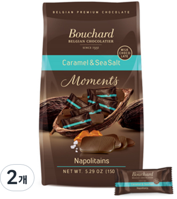 부샤드 카라멜&씨솔트 밀크초콜릿, 132g, 2개