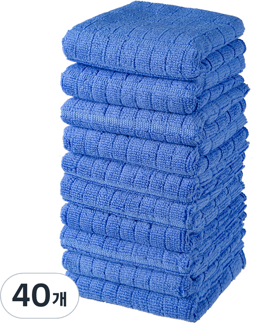 코멧 키친 극세사 행주 블루 대형, 40개