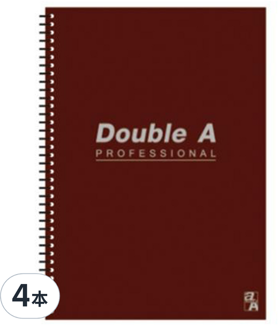 Double A A5線圈筆記本 辦公室系列, 咖啡色, 4本