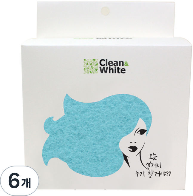 클린앤화이트 무흠집 구리나노 파스텔 수세미 스카이블루, 8개, 6개