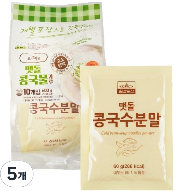 칠갑농산 맷돌 콩국물 가루 10p, 5개, 600g