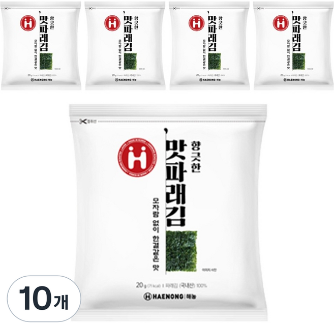 해농 향긋한 맛 파래김 10p, 10개, 20g