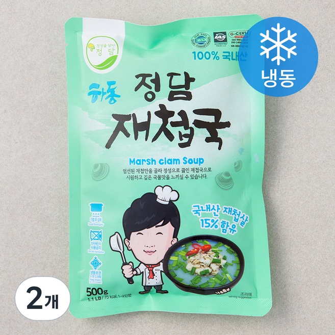 정성을담다 재첩국 (냉동), 500g, 2개